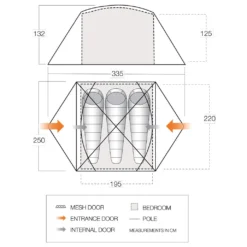 Vango Tryfan 300 - 3-Personen Zelt -Outdoor Abenteuer Geschäft vango tryfan 300 3 personen zelt detail 7